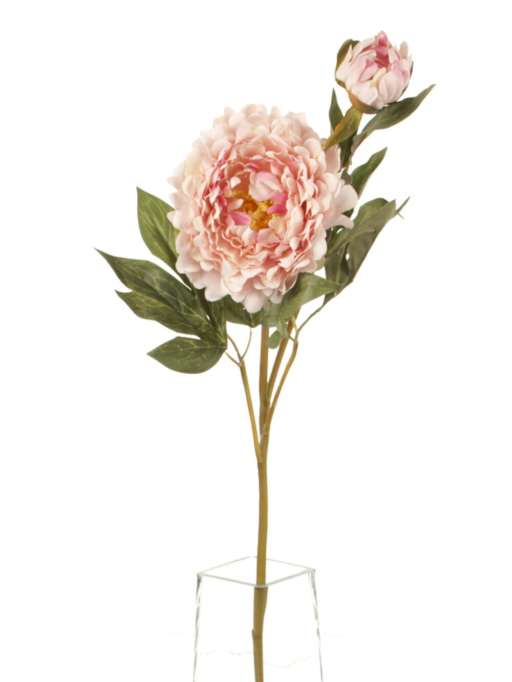 Artificial 80cm Single Stem Pale Pink Peony | Artplants