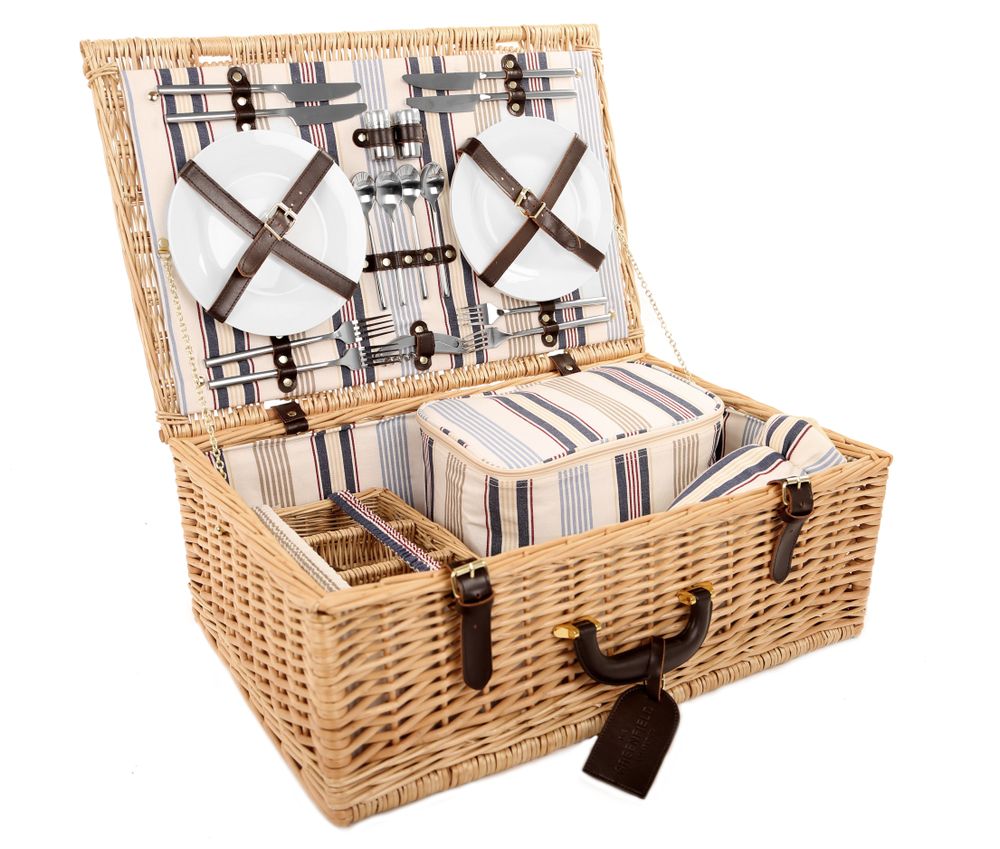 Beaulieu Willow Picnic Hamper for Four People Picnicware
