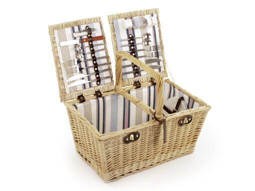 Park Lane Willow Picnic Hamper for Four People Picnicware