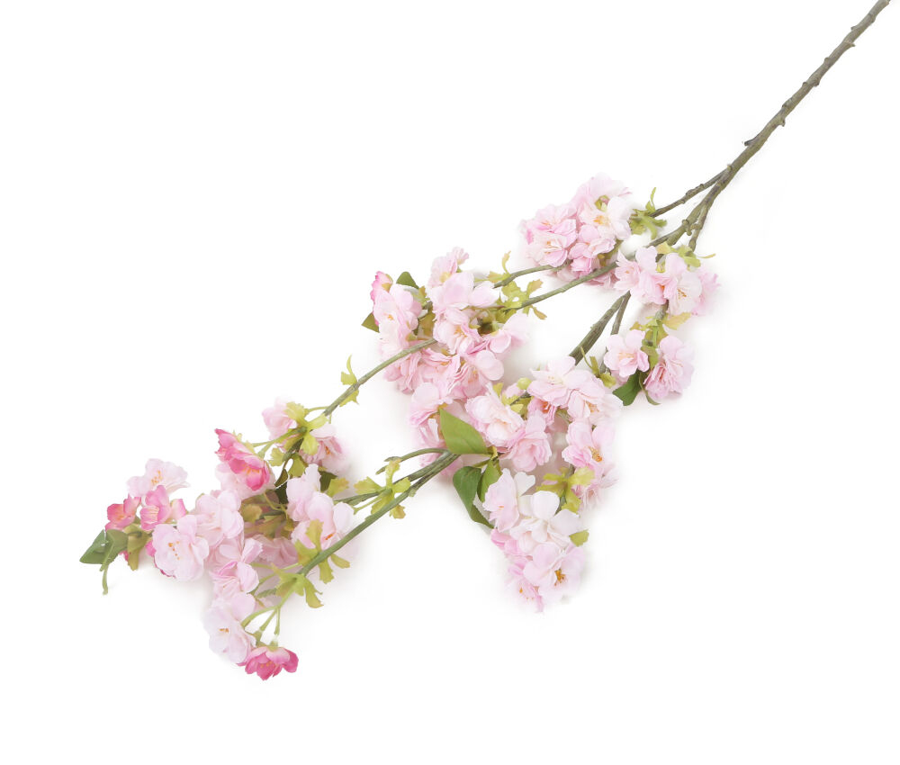 Artificial 129cm Single Stem White and Pink Tipped Japanese Cherry ...